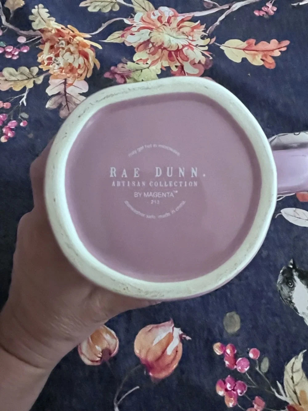 Rae Dunn Pink 'GIGI' Floral Ceramic Mug - Picture 3 of 3